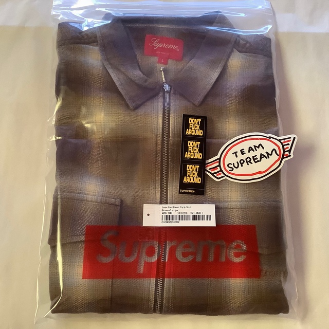 Supreme Shadow Plaid Flannel Zip Shirt L |