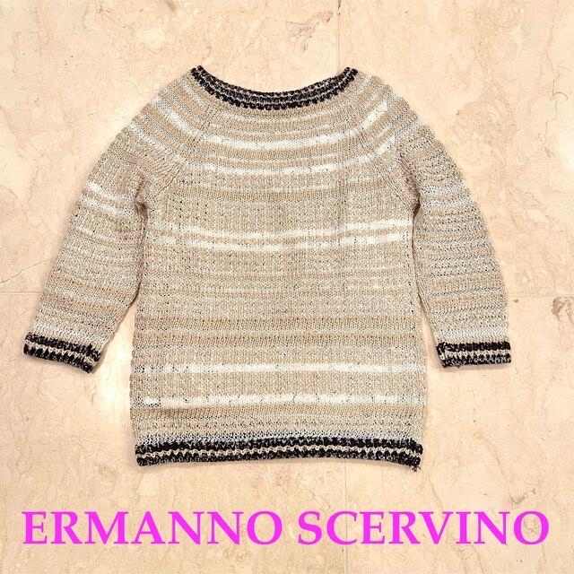 大幅値下げ　新品　ERMANNO SCERVINO ボーダー　ラメ　ニット