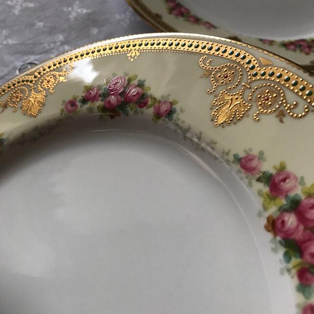 MEISSEN spode copeland/エナメル 金張 」 手描き皿 4枚「ピンク MEISSEN spode copeland/エナメル 金張 」 手描き皿 4枚「ピンク