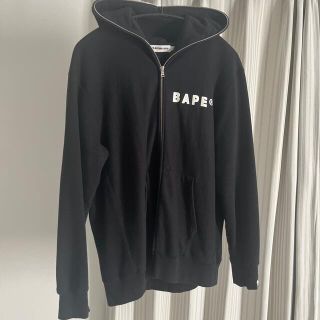 アベイシングエイプ(A BATHING APE)のエイプ　パーカー　黒Lサイズ(パーカー)