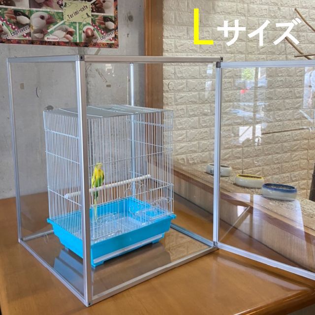 組立式アクリルバードケージ【 Lサイズ】右(左)開き 全面透明
