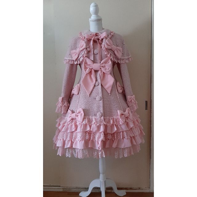 Angelic Pretty - No.2121_アンプリ_ピンクケープ付きパールリボン