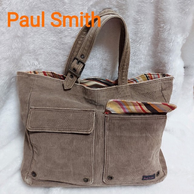 美品☆ポールスミス Paul Smithコーデュロイトートバッグ マルチカラー