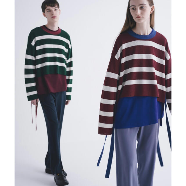 sacai(サカイ)のCULLNI クルニ　22ss リボンニットプルオーバー　ワインレッド　レッド レディースのトップス(ニット/セーター)の商品写真