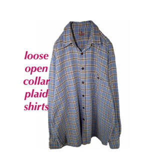 ラルフローレン(Ralph Lauren)の【vintage】90s オープンカラーシャツ チェックシャツ プレイド(シャツ)