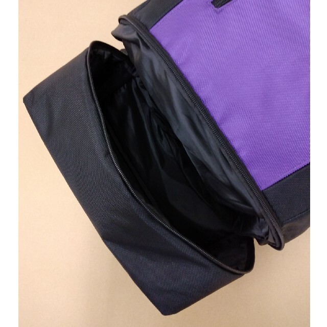 新品未使用　男女兼用おしゃれ　上下2層式バックパック　リュックサック　パープル メンズのバッグ(バッグパック/リュック)の商品写真