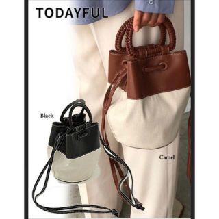 トゥデイフル(TODAYFUL)のTODAYFUL Canvas×Leather Shoulder Bag(ショルダーバッグ)