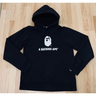 アベイシングエイプ(A BATHING APE)の★大人気★ APE 大猿 ロゴ パーカー 黒 M シャーク　kaws(パーカー)