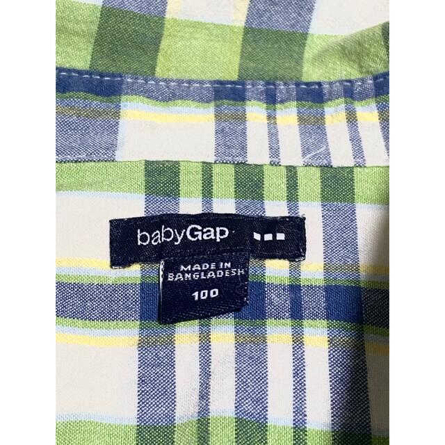 babyGAP(ベビーギャップ)のbaby Gap チェックブラウス 100 グリーン キッズ/ベビー/マタニティのキッズ服男の子用(90cm~)(ブラウス)の商品写真