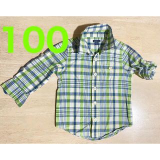 ベビーギャップ(babyGAP)のbaby Gap チェックブラウス 100 グリーン(ブラウス)