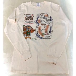 ギルタン(GILDAN)の【アメリカ合衆国インポート物古着】GILDAN 長袖Tシャツ（Sサイズ・クリーム(Tシャツ/カットソー(七分/長袖))