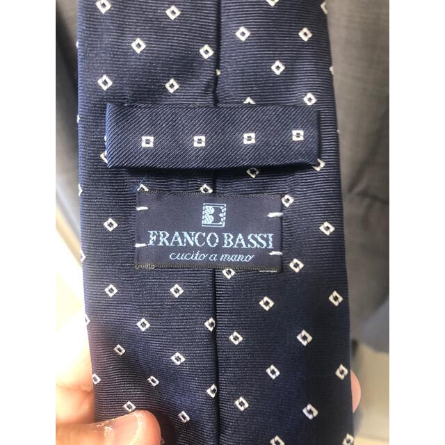 FRANCO BASSI(フランコバッシ)のフランコバッシ　ネイビーシルクタイ メンズのファッション小物(ネクタイ)の商品写真
