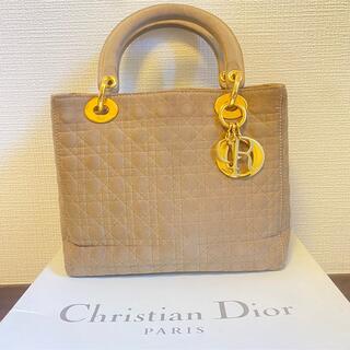 クリスチャンディオール(Christian Dior)の袋箱保証書付★レディディオール★ベージュカナージュキルティング(ハンドバッグ)