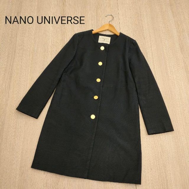 nano universe ナノユニバース ノーカラーコート 濃紺 金ボタンの通販 by aya｜ラクマ