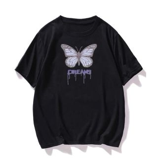 shein ロゴtシャツ 蝶(Tシャツ(半袖/袖なし))