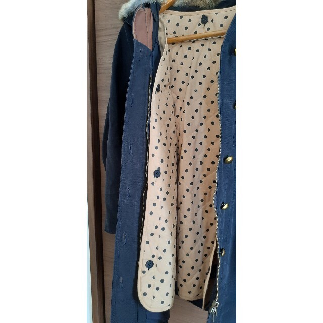 franche lippee(フランシュリッペ)のフランシュリッペ  ファー付きモッズコート  ネイビー系 レディースのジャケット/アウター(モッズコート)の商品写真
