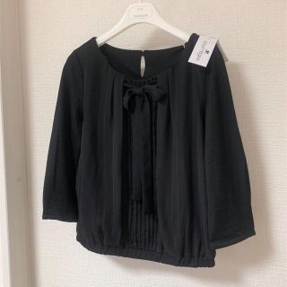 クレージュ(Courreges)のcourreges❤️新品❤️クレージュ毛100ボウタイブラウス黒38(シャツ/ブラウス(長袖/七分))