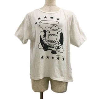 ニコアンド(niko and...)のニコアンド Tシャツ カットソー プリント 総柄 半袖 LARGE 白 グレー(Tシャツ(半袖/袖なし))