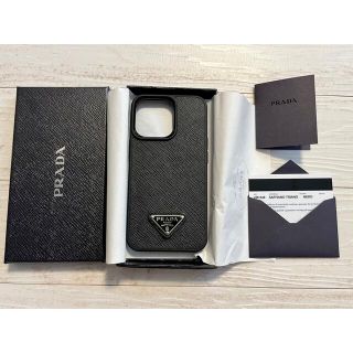 プラダ(PRADA)の未使用 PRADA iPhone 13 Pro カバー 黒 サフィアーノ(iPhoneケース)