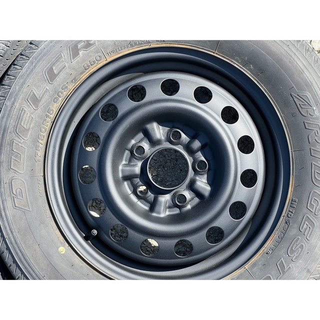 三菱 - パジェロミニ純正スチールホイール 175/80R15 艶消しブラック