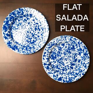 クロウキャニオンホームUSAサラダプレート☆スプラッターブルー2枚セット琺瑯皿(食器)