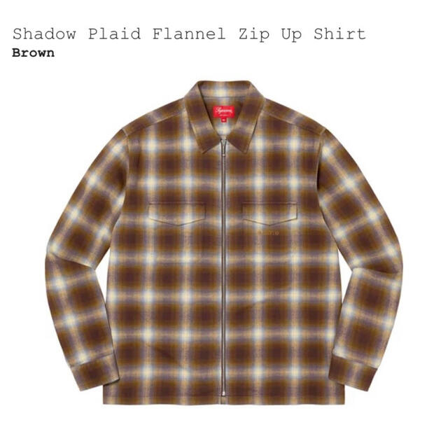 ZipUpShisupreme shadow plaid flannel shirt Mブラウン