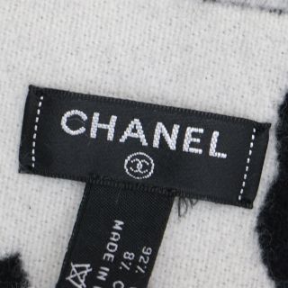 CHANEL - CHANEL シャネル マフラー ストール ブラック ホワイト 黒 白 ...