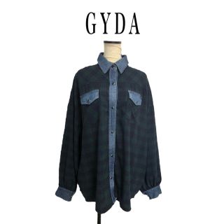 ジェイダ(GYDA)のGYDA デニムドッキングチェックBIG シャツ オーバーサイズ ジェイダ(シャツ/ブラウス(長袖/七分))