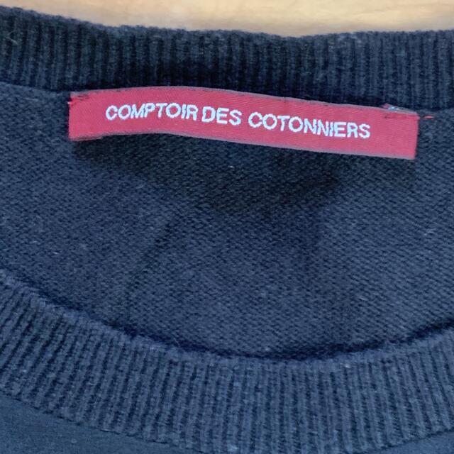 Comptoir des cotonniers(コントワーデコトニエ)のコントワーデコトニエ  コットン/シルク 切り替え　長袖 Mサイズ レディースのトップス(カットソー(長袖/七分))の商品写真