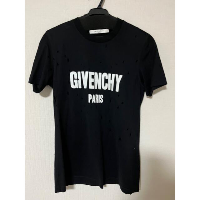 GIVENCHY(ジバンシィ)の週末限定値下げ　美品　ジバンシー　デストロイ加工　ロゴTシャツ レディースのトップス(Tシャツ(半袖/袖なし))の商品写真