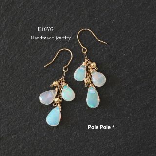 【再販】K10YG プレシャスオパールのピアス(ピアス)