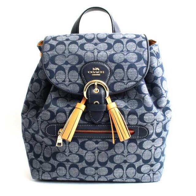 COACH - COACH コーチ シグネチャー デニム レザー バックパック