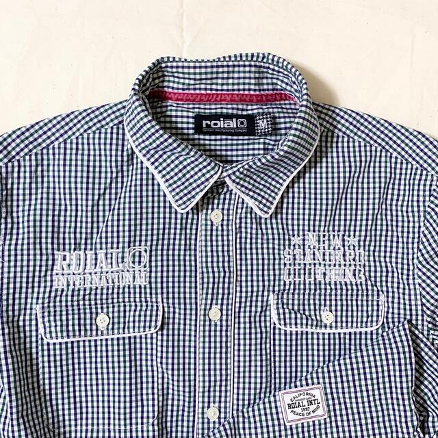 シャツroial(USA)ビンテージパイピングギンガムチェックシャツ