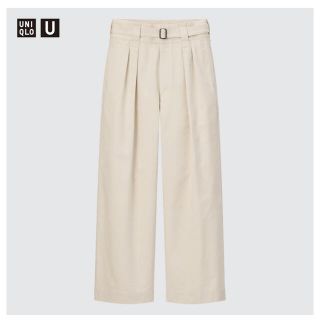 ユニクロ(UNIQLO)のベルテッドタックワイドパンツ　61(カジュアルパンツ)