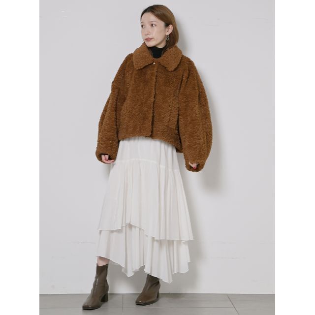 新品】SNIDEL Sustainableショートボアコート BRW フリー | www