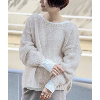 完売 spick & span リブＶネックニット グレー