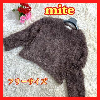 mlte ミテ シャギー ニットセーター 【フリーサイズ】 こげ茶　レディース(ニット/セーター)