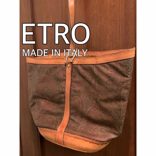 エトロ(ETRO)のETRO エトロ イタリア製 ショルダーバック ビンテージ レザー ブラウン(ショルダーバッグ)