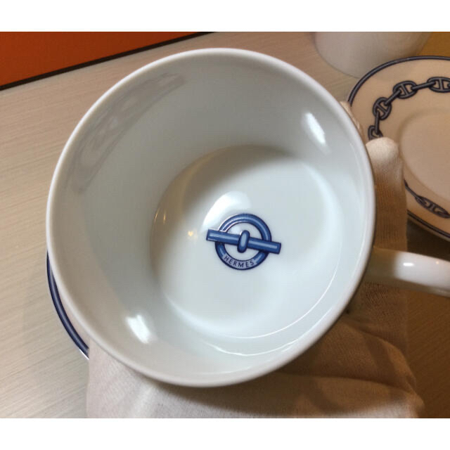 HERMES エルメス シェーヌダンクル ティーカップセット ペア 未使用 HERMES エルメス シェーヌダンクル ティーカップセット ペア 未使用