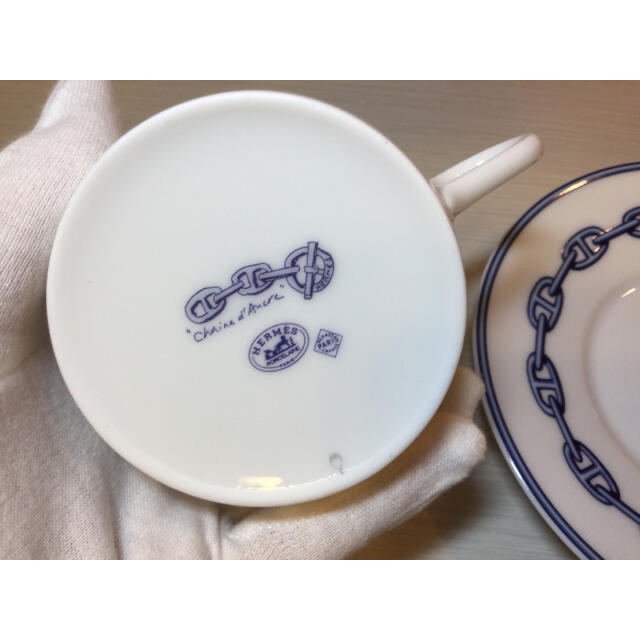 HERMES エルメス シェーヌダンクル ティーカップセット ペア 未使用 HERMES エルメス シェーヌダンクル ティーカップセット ペア 未使用