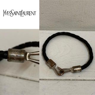 サンローラン(Saint Laurent)のYVES SAINT LAURENT VINTAGE 編みレザーブレスレット(ブレスレット)