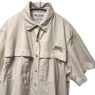 コロンビア(Columbia)の【人気】コロンビア Columbia フィッシングシャツ M 白 ナイロンシャツ(シャツ/ブラウス(半袖/袖なし))