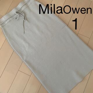 ミラオーウェン(Mila Owen)のMila Owen ベージュ　ニット　タイトスカート　size 1(ロングスカート)