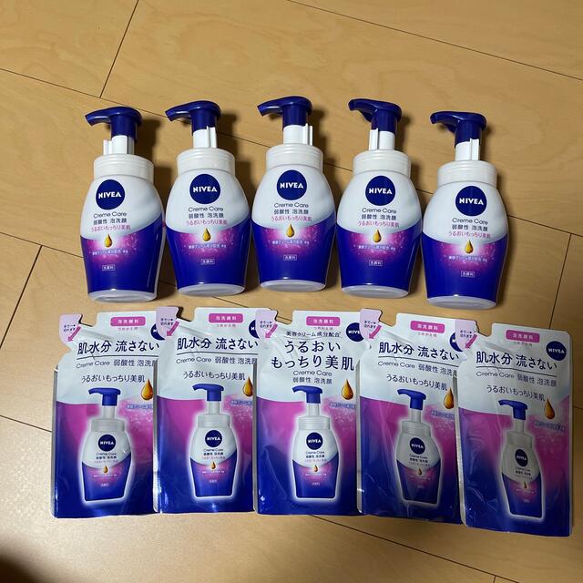 ニベア(ニベア)のニベア クリームケア 150ml×5  詰め替え用 130ml×5 セット 洗顔 コスメ/美容のスキンケア/基礎化粧品(洗顔料)の商品写真