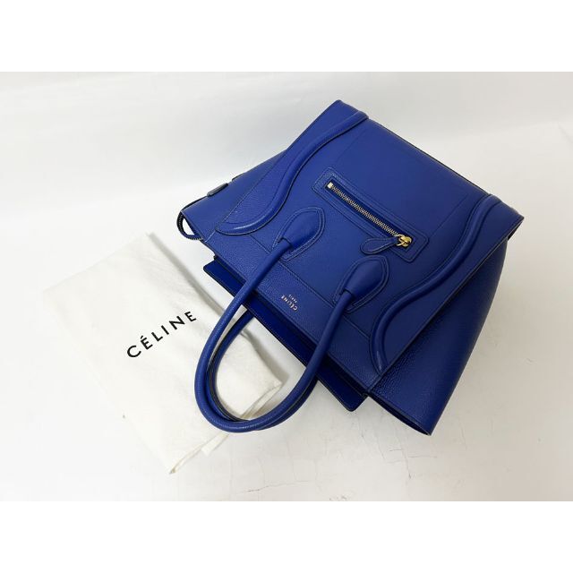 celine(セリーヌ)のセリーヌ トートバッグ ハンドバッグ ラゲージマイクロショッパー レザー ブルー レディースのバッグ(トートバッグ)の商品写真