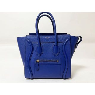 セリーヌ(celine)のセリーヌ トートバッグ ハンドバッグ ラゲージマイクロショッパー レザー ブルー(トートバッグ)