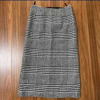 アンタイトル(UNTITLED)の【UNTITLED】 グレンチェックIラインスカート 1サイズ(ひざ丈スカート)