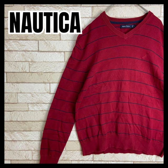 NAUTICA ノーティカ ボーダー ニットセーター ロゴ刺繍