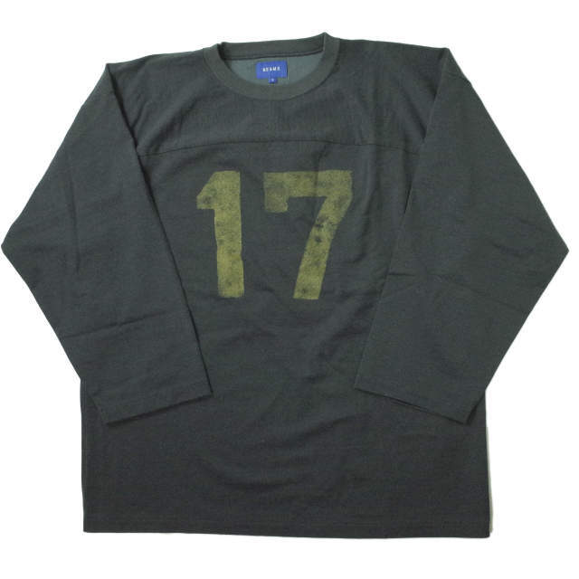 BEAMS(ビームス)のBEAMS ビームス 22SS ルーズナンバリングフットボールロングTシャツ 11-10-1534-458 S チャコールグレー 長袖 17 トップス【中古】【BEAMS】 メンズのトップス(Tシャツ/カットソー(七分/長袖))の商品写真