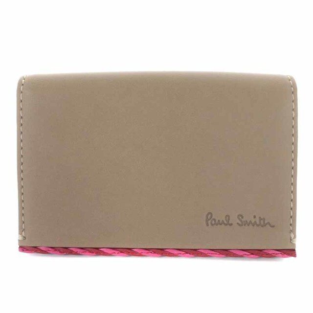 Paul Smith(ポールスミス)のポールスミス PAUL SMITH カードケース 名刺入れ 二つ折り レザー 茶 レディースのファッション小物(名刺入れ/定期入れ)の商品写真